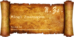 Mingl Zsuzsanna névjegykártya